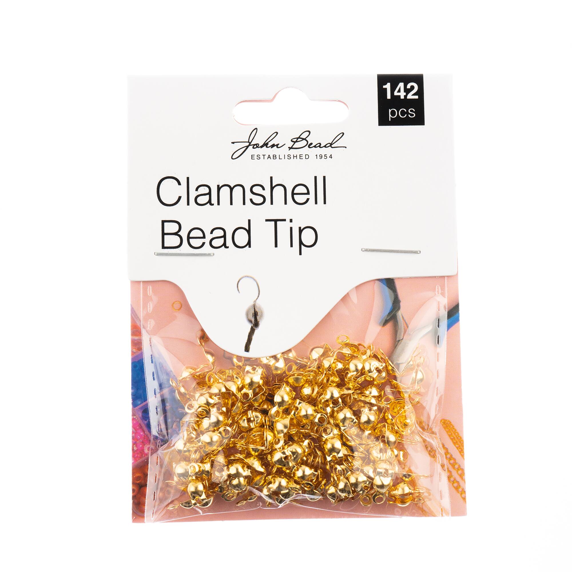 John Bead 8mm Gold Clamshell Bead Tips, 142ct.